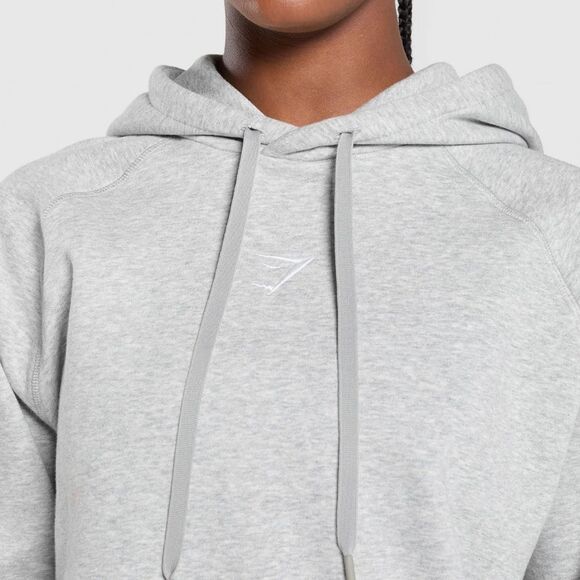 GYMSHARK TRAINING OVERSIZED FLEECE HOODIE Oversized Fit Grey Small Nwt - Picture 4 of 6